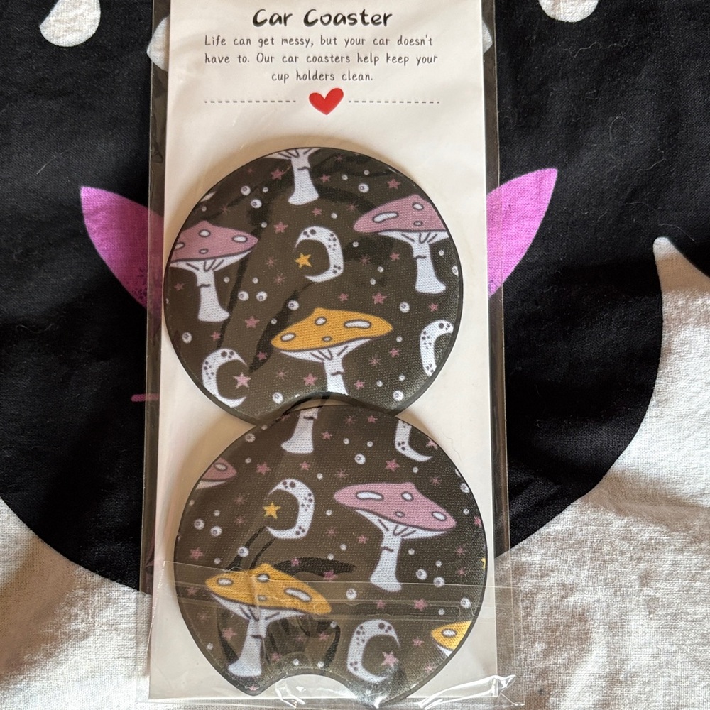 Mushroom Car Coasters